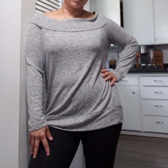 Gibson boatneck top, Color gray, Size M - Picture 2 of 10